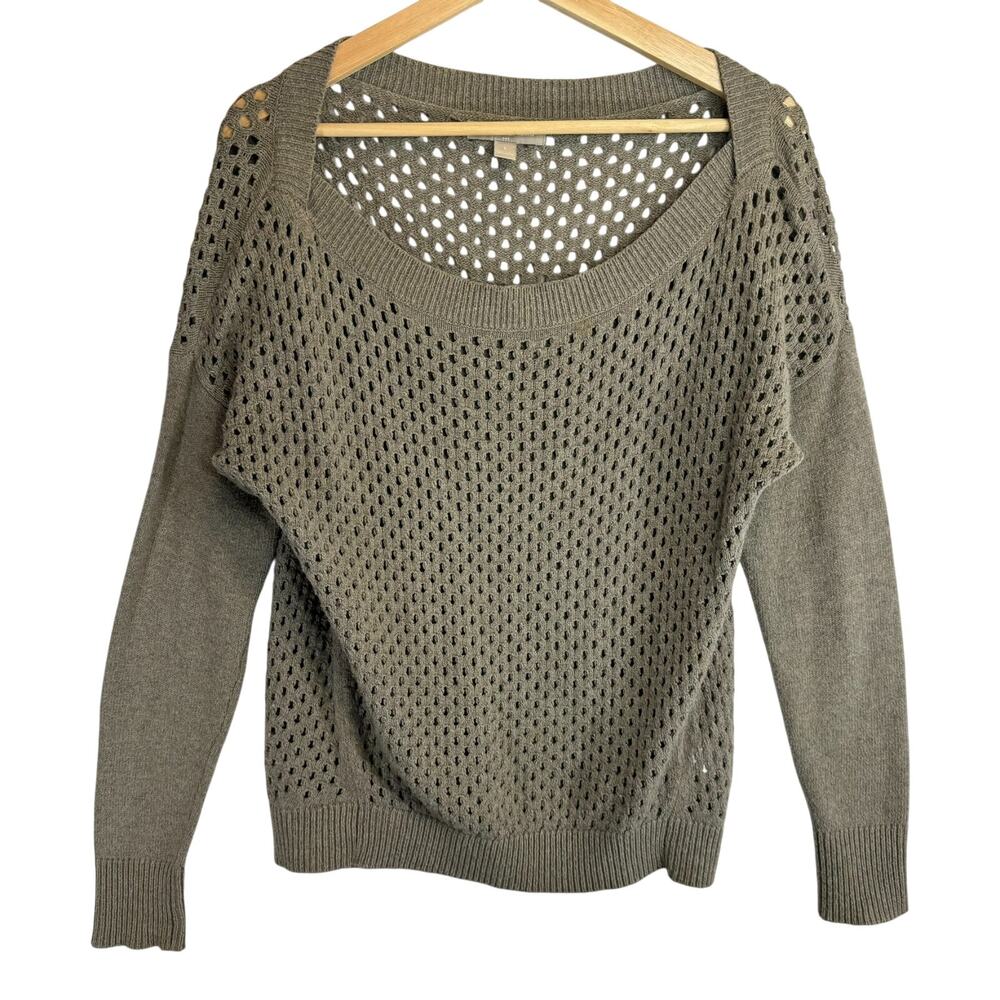 Banana Republic Beige Blouse Long Sleeve Mesh Relaxed Shirt size S